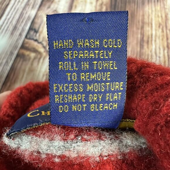 Charter Club Womens Size Small Red Gray Stripe Wool Blend Turtleneck Sweater Top - Picture 8 of 8